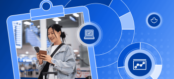 Banner for article showing a clipboard and image of student holding documents and phone